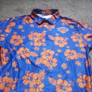 Knicks Blue 84 Men's NBA Officially Licensed Short Sleeve Performance Polo Flora